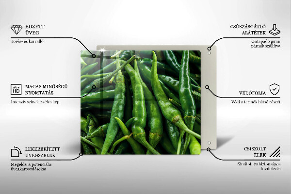 Tűzhelyvédő üveglap Borsó hüvely