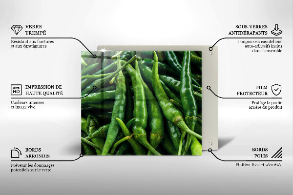 Tűzhelyvédő üveglap Borsó hüvely