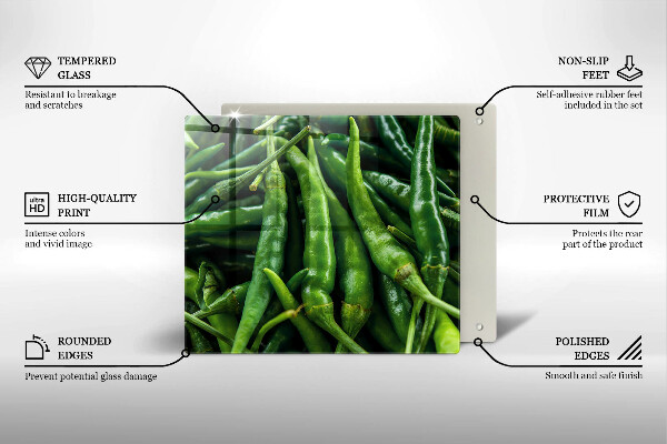 Tűzhelyvédő üveglap Borsó hüvely