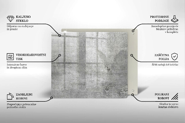 Tűzhelyvédő üveglap Beton textúra