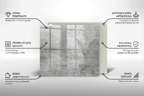 Tűzhelyvédő üveglap Beton textúra