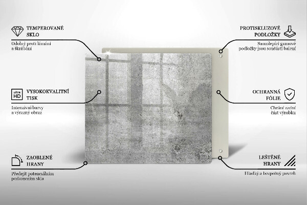 Tűzhelyvédő üveglap Beton textúra