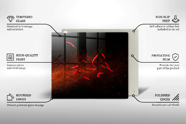 Tűzhelyvédő üveglap Csípős chili paprika