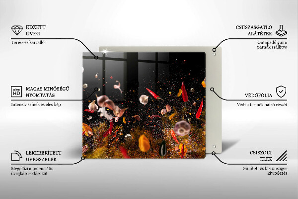 Tűzhelyvédő üveglap Forró fűszerek