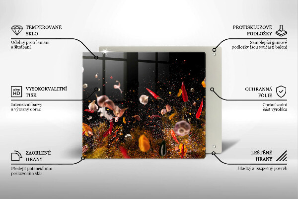 Tűzhelyvédő üveglap Forró fűszerek