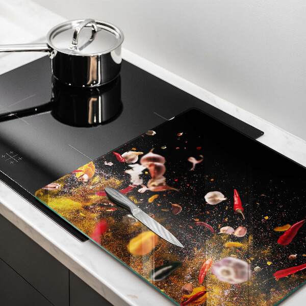 Tűzhelyvédő üveglap Forró fűszerek