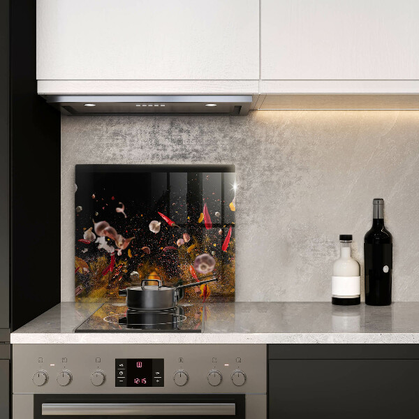 Tűzhelyvédő üveglap Forró fűszerek