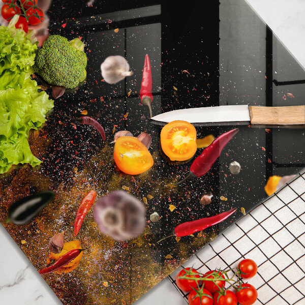 Tűzhelyvédő üveglap Forró fűszerek