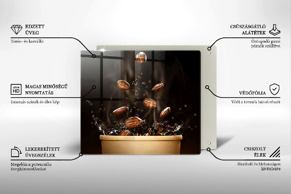 Tűzhelyvédő üveglap Forró kávébab