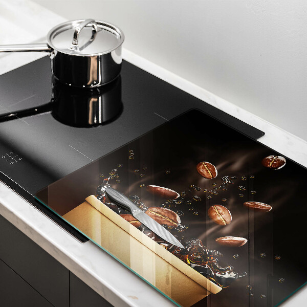 Tűzhelyvédő üveglap Forró kávébab