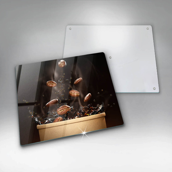 Tűzhelyvédő üveglap Forró kávébab