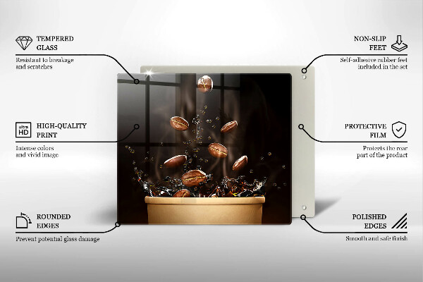 Tűzhelyvédő üveglap Forró kávébab