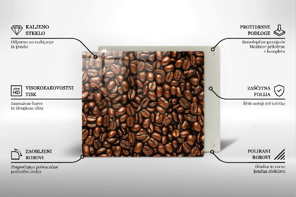 Tűzhelyvédő üveglap Kávébab