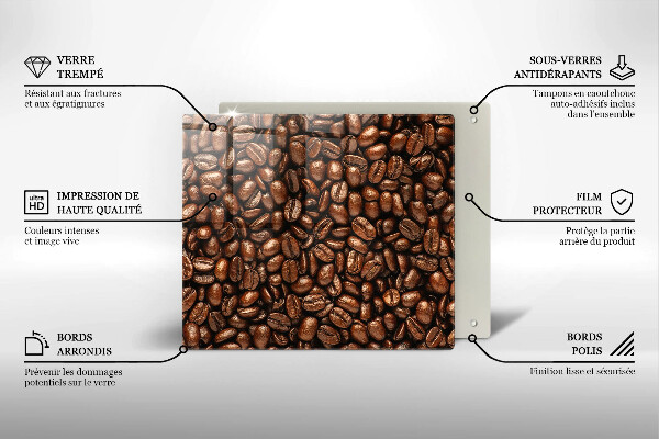 Tűzhelyvédő üveglap Kávébab