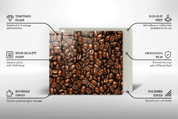 Tűzhelyvédő üveglap Kávébab