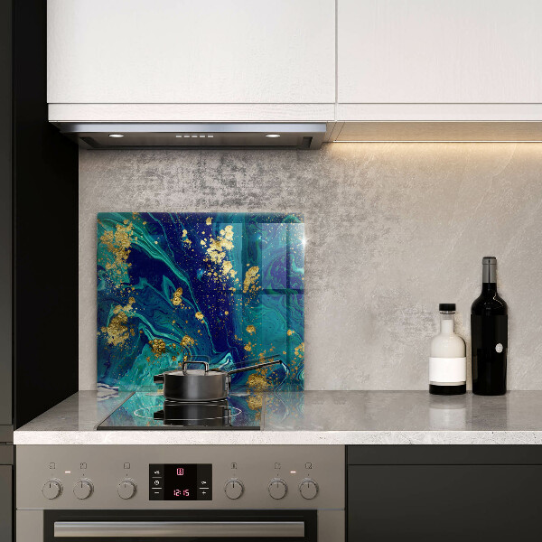 Tűzhelyvédő üveglap Absztrakció arannyal