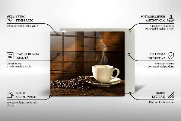 Tűzhelyvédő üveglap Fa kávéscsésze