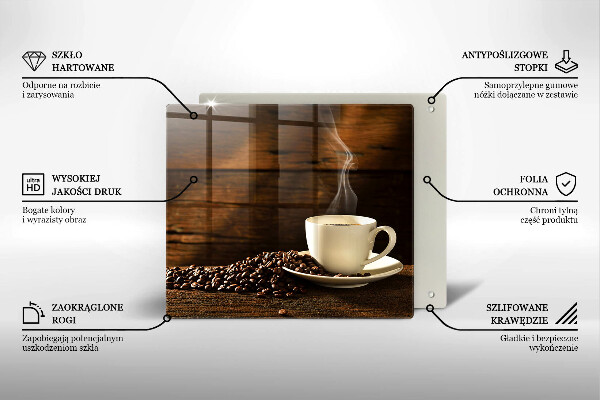 Tűzhelyvédő üveglap Fa kávéscsésze