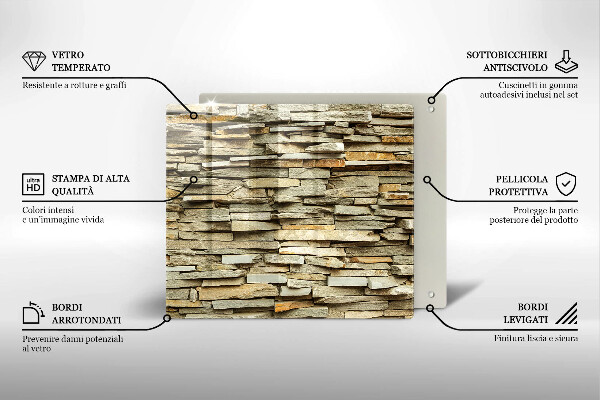 Tűzhelyvédő üveglap Díszítő kövek