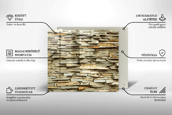 Tűzhelyvédő üveglap Díszítő kövek