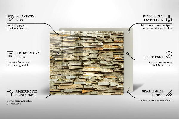 Tűzhelyvédő üveglap Díszítő kövek