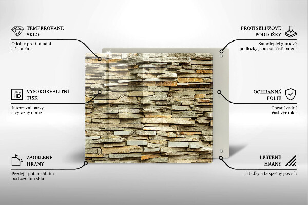 Tűzhelyvédő üveglap Díszítő kövek