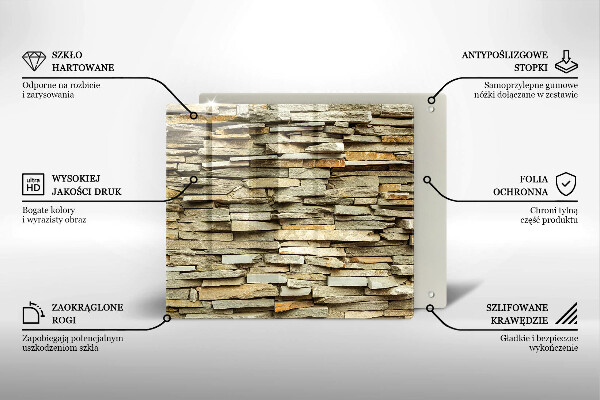 Tűzhelyvédő üveglap Díszítő kövek