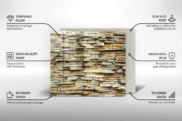 Tűzhelyvédő üveglap Díszítő kövek