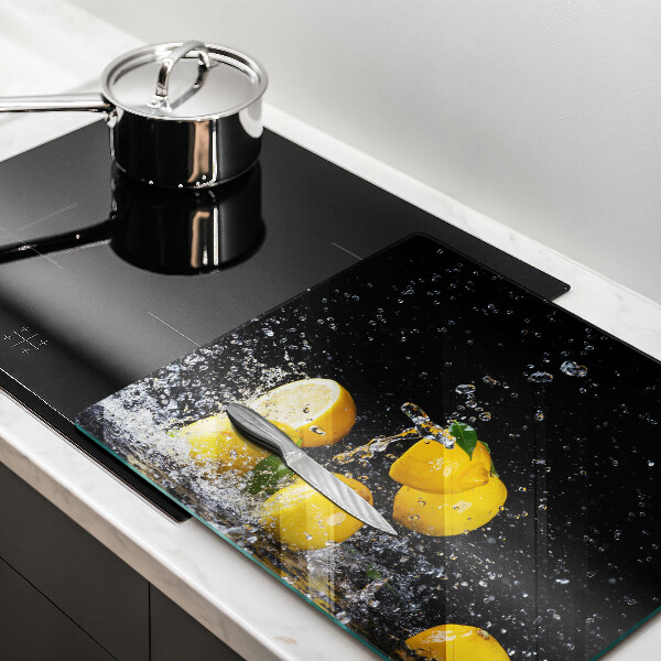 Tűzhelyvédő üveglap Lédús citromos gyümölcsök