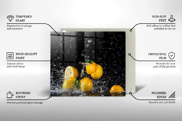 Tűzhelyvédő üveglap Lédús citromos gyümölcsök