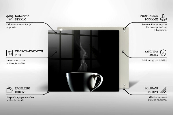 Tűzhelyvédő üveglap Egy csésze tea