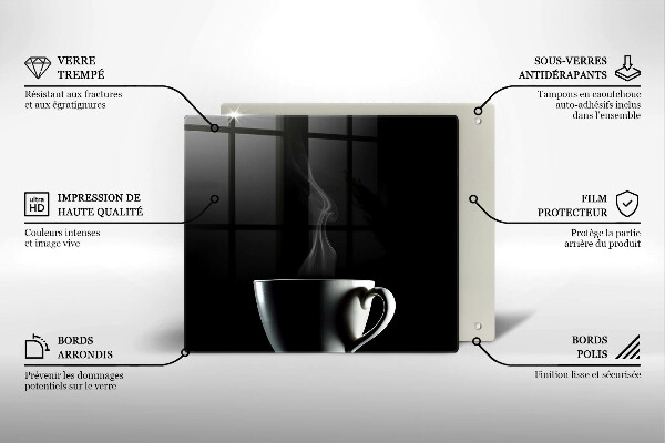 Tűzhelyvédő üveglap Egy csésze tea