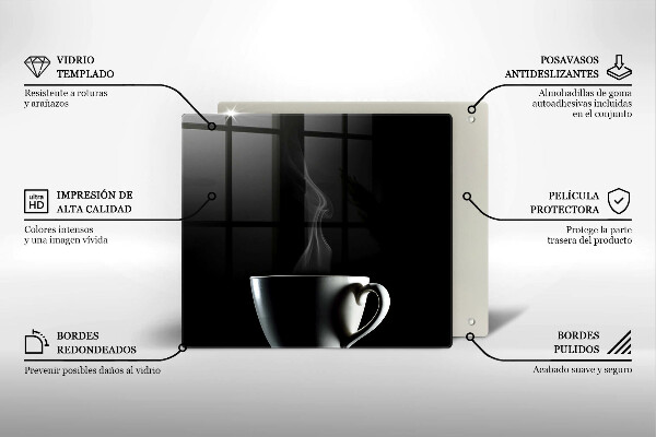 Tűzhelyvédő üveglap Egy csésze tea