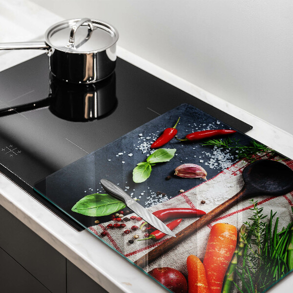 Tűzhelyvédő üveglap Konyhai étel