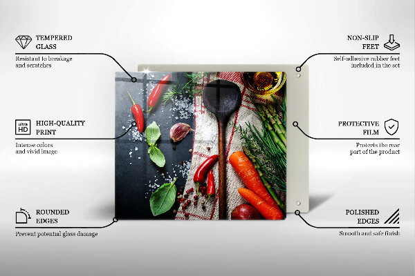 Tűzhelyvédő üveglap Konyhai étel