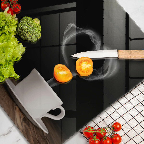 Tűzhelyvédő üveglap Kávéscsésze szív