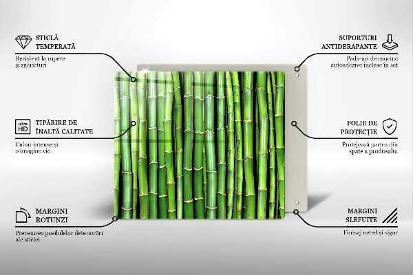 Tűzhelyvédő üveglap Természetes bambuszok