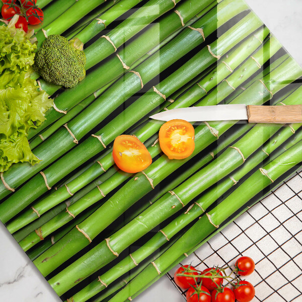 Tűzhelyvédő üveglap Természetes bambuszok