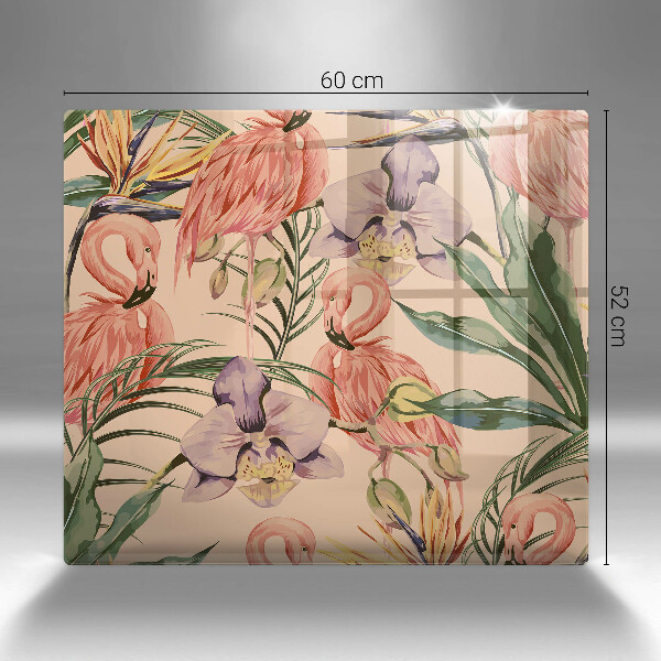 Tűzhelyvédő üveglap Flamingók illusztráció