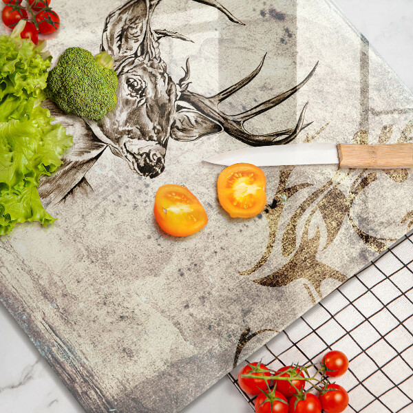 Tűzhelyvédő üveglap Szarvas állat illusztráció