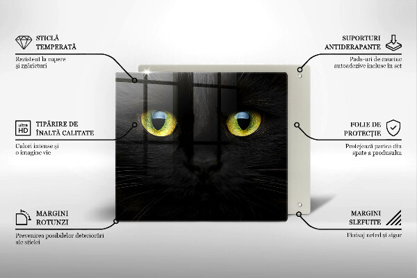 Tűzhelyvédő üveglap Állati macska szeme