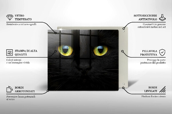 Tűzhelyvédő üveglap Állati macska szeme