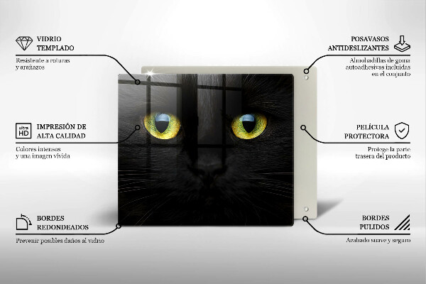 Tűzhelyvédő üveglap Állati macska szeme