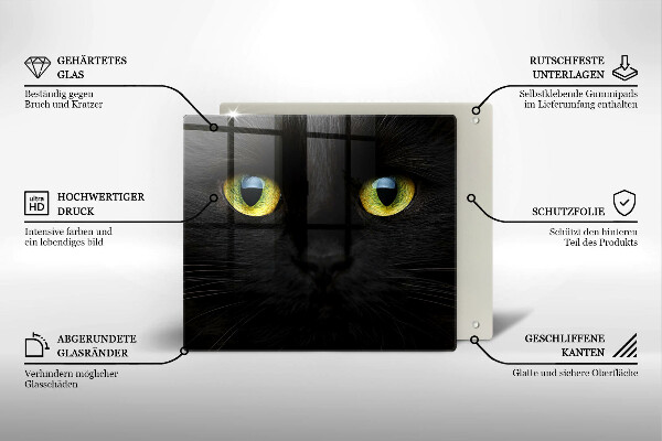 Tűzhelyvédő üveglap Állati macska szeme