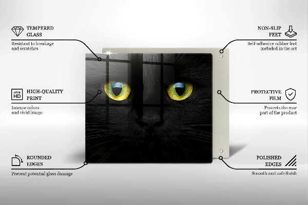 Tűzhelyvédő üveglap Állati macska szeme