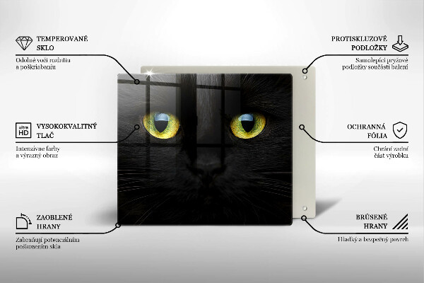 Tűzhelyvédő üveglap Állati macska szeme