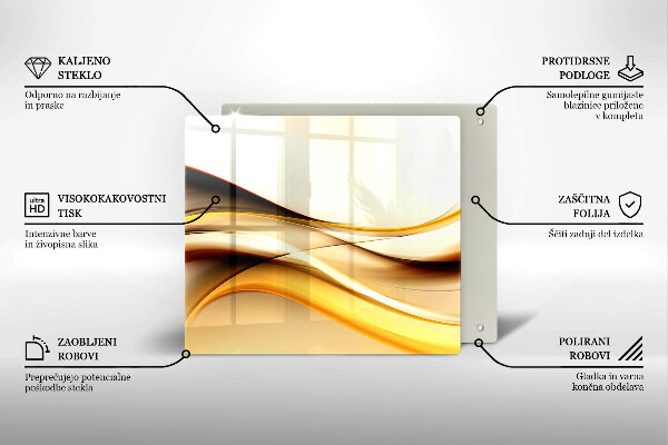 Tűzhelyvédő üveglap Absztrakt füst vonalak