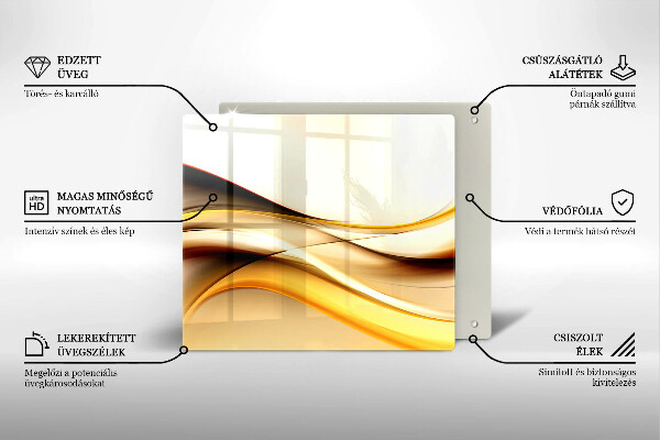 Tűzhelyvédő üveglap Absztrakt füst vonalak