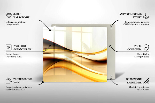 Tűzhelyvédő üveglap Absztrakt füst vonalak