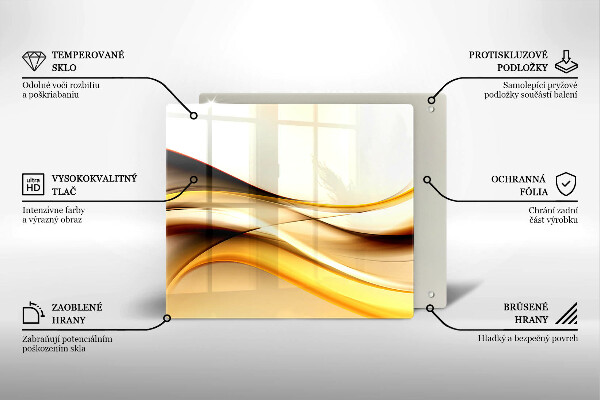 Tűzhelyvédő üveglap Absztrakt füst vonalak